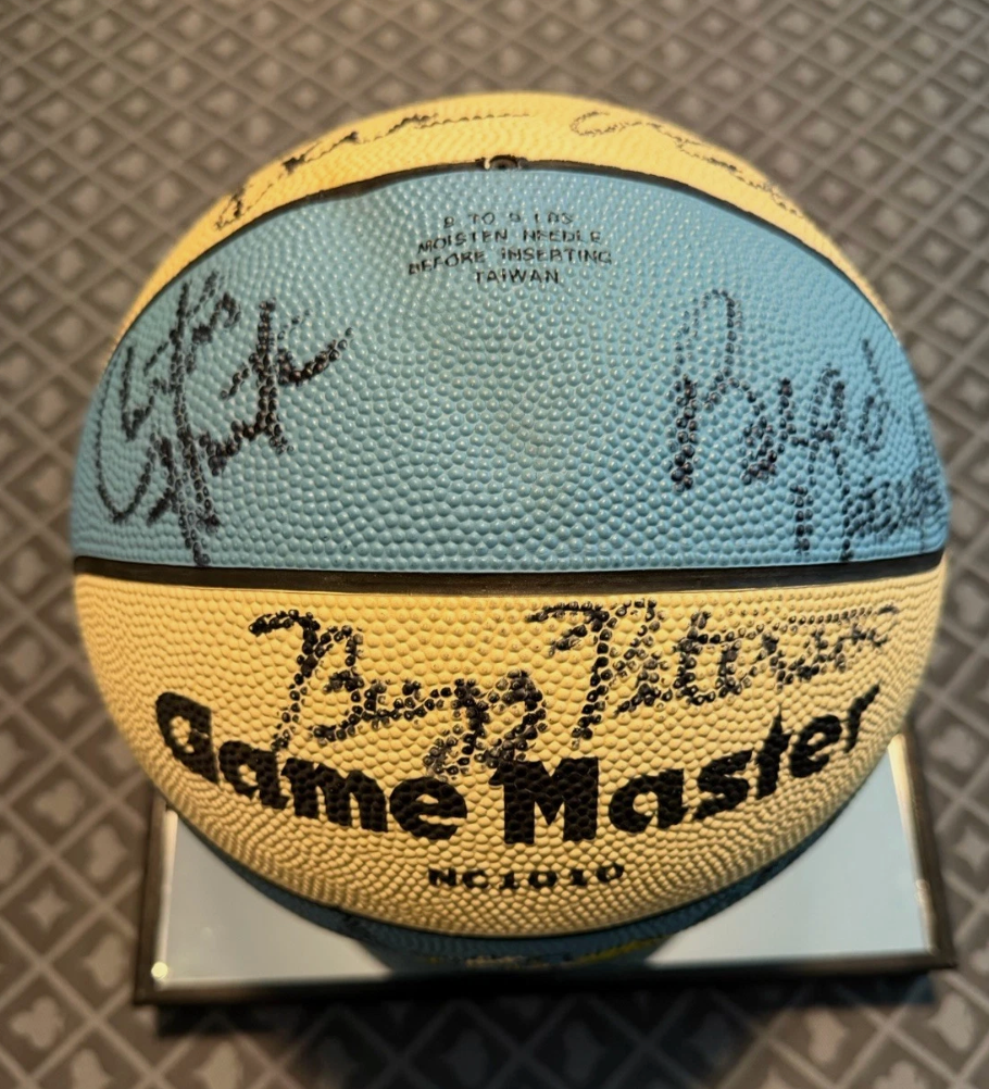 1983-84 North Carolina Team Signed Basketball Michael Jordan Signed Autographed Beckett LOA