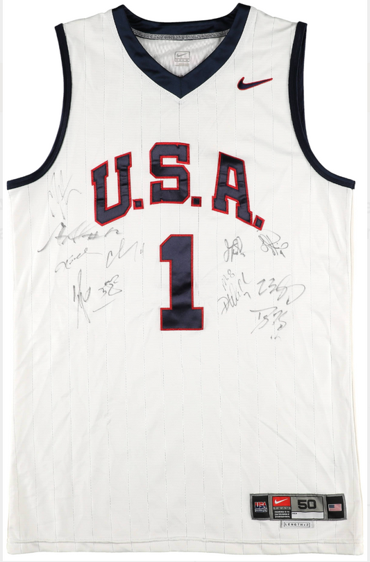 2008 USA Olympic Basketball Trials Team-Signed Jersey (12 Signatures) - Featuring Kobe Bryant, LeBron James, Carmelo Anthony - JSA LOA