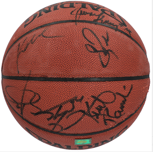 1997-98 Los Angeles Lakers Team-Signed (17 Signatures) Basketball - Featuring Kobe Bryant, Shaquille O'Neal, Derek Fisher - Beckett LOA