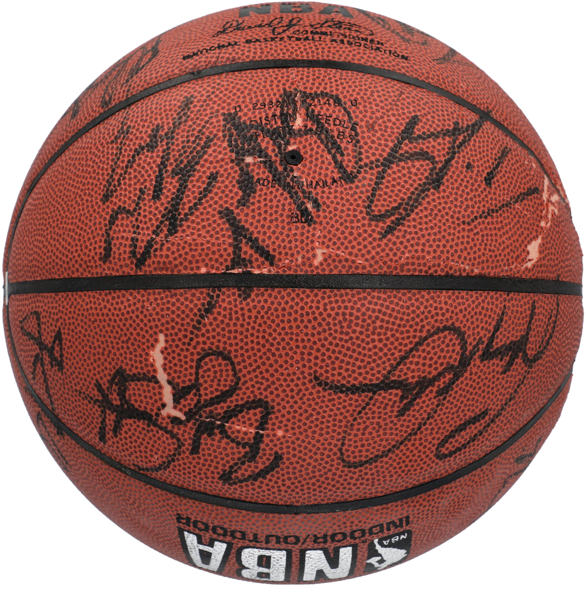 1997-98 Los Angeles Lakers Team-Signed (17 Signatures) Basketball - Featuring Kobe Bryant, Shaquille O'Neal, Derek Fisher - Beckett LOA