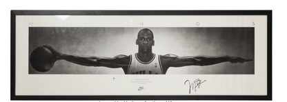 1991 Michael Jordan Signed Oversized Wings Poster - Signed for San Antonio Spurs Executive