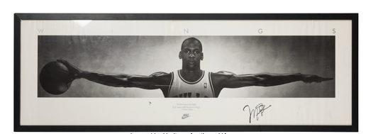 1991 Michael Jordan Signed Oversized Wings Poster - Signed for San Antonio Spurs Executive