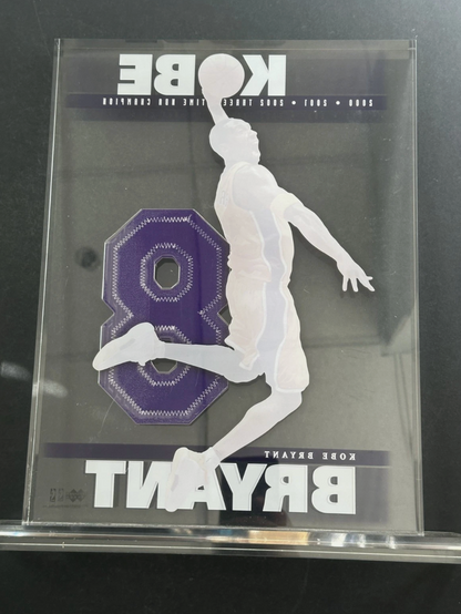 Kobe Bryant Upper Deck Authenticated Floating 8 Lucite Signed Jersey Number /108