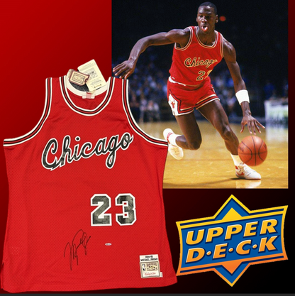 Michael Jordan Signed Mitchell & Ness 1984-85 Bulls Rookie Year Jersey w/ Large Autograph! (Upper Deck/UDA COA)