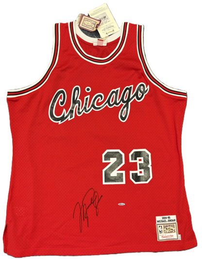 Michael Jordan Signed Mitchell & Ness 1984-85 Bulls Rookie Year Jersey w/ Large Autograph! (Upper Deck/UDA COA)