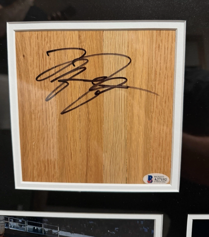 Michael Jordan Kobe Bryant LeBron James Signed Floorboards Framed UD & BAS