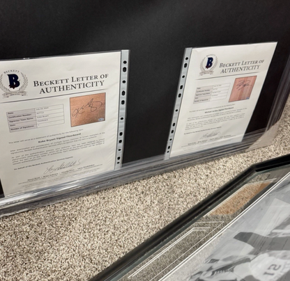 Michael Jordan Kobe Bryant LeBron James Signed Floorboards Framed UD & BAS