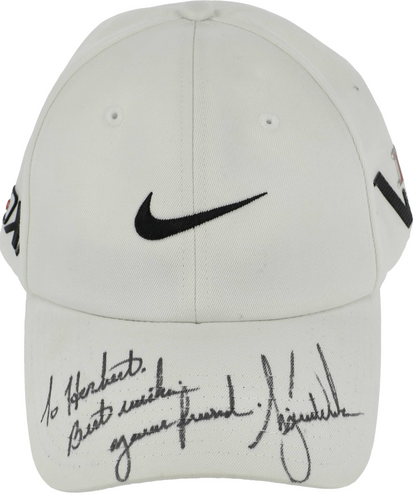 Tiger Woods Signed, Inscribed Pre-Production NikeBall TW 20IX Golf Cap - Beckett LOA