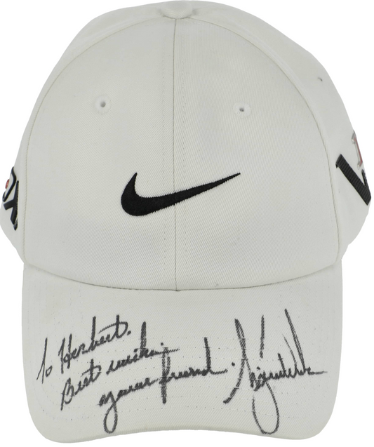 Tiger Woods Signed, Inscribed Pre-Production NikeBall TW 20IX Golf Cap - Beckett LOA