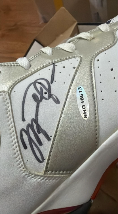 Michael Jordan Signed Air Jordan 7 Olympic Sneakers Size 12 UDA with Card