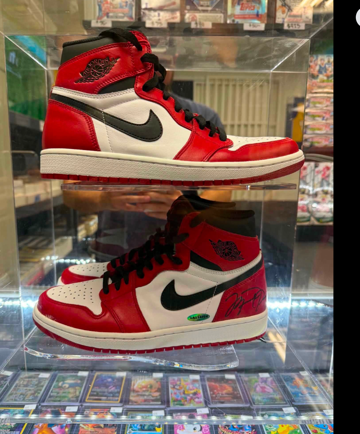 Michael Jordan Signed Nike Air Jordan 1 High Chicago Signed UDA Autographed Sneakers Size 8.5