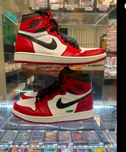 Michael Jordan Signed Nike Air Jordan 1 High Chicago Signed UDA Autographed Sneakers Size 8.5
