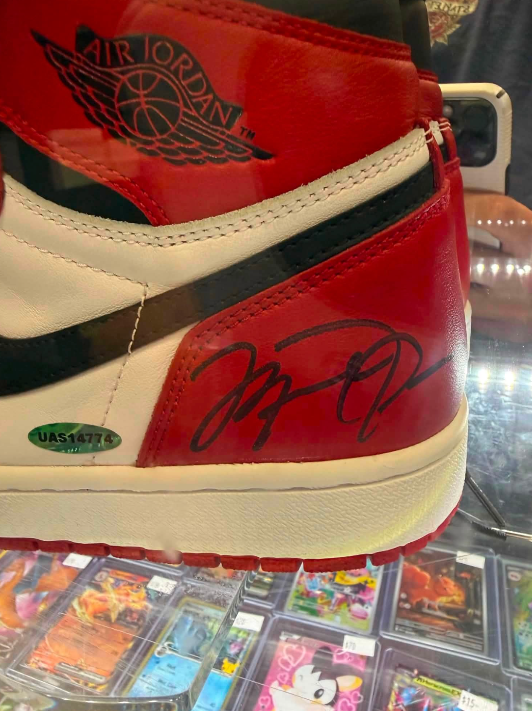 Michael Jordan Signed Nike Air Jordan 1 High Chicago Signed UDA Autographed Sneakers Size 8.5