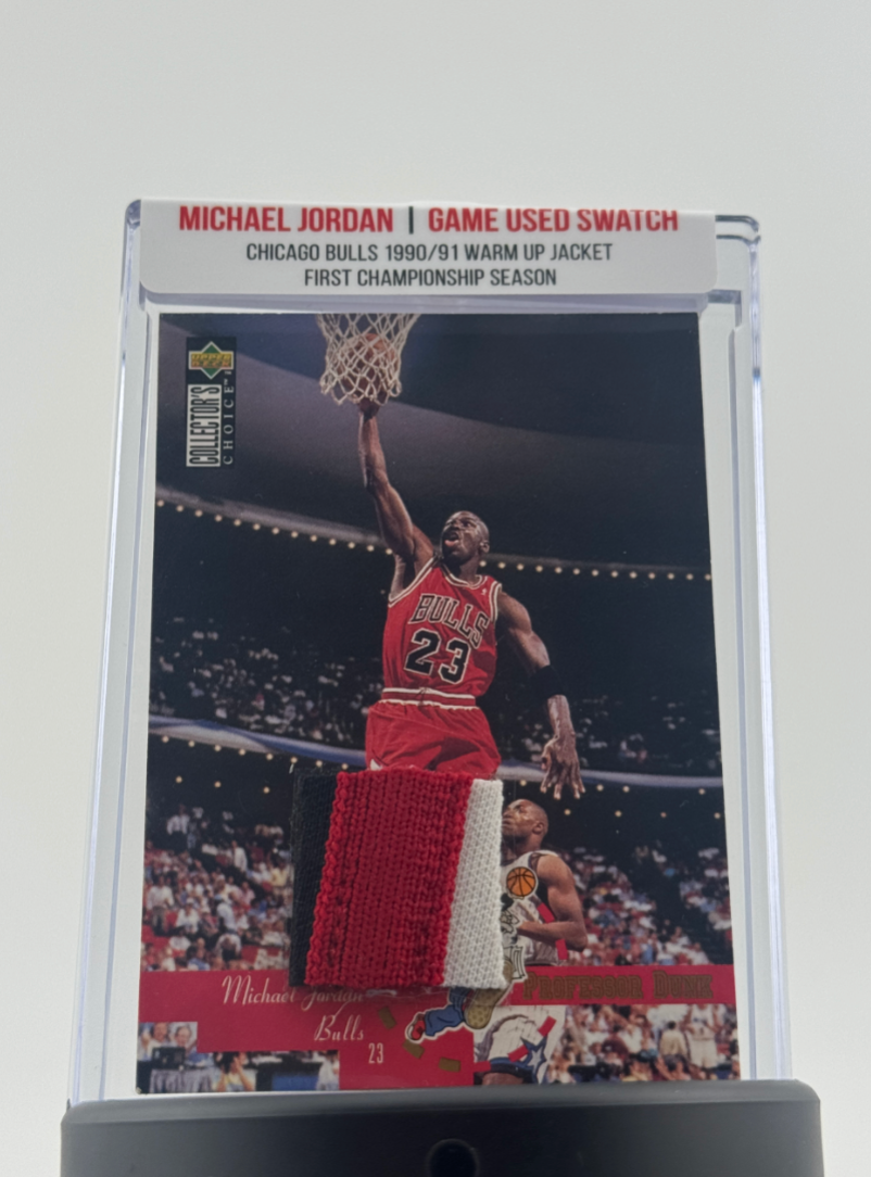 Michael Jordan 1990-91 Chicago Bulls Championship Game Worn Jacket Swatch Mystery Box