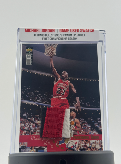 Michael Jordan 1990-91 Chicago Bulls Championship Game Worn Jacket Swatch Mystery Box
