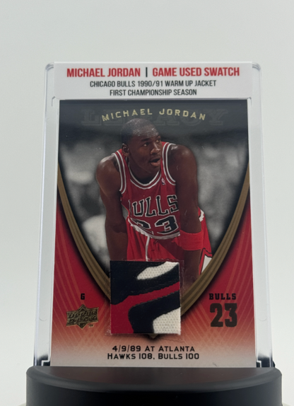 Michael Jordan 1990-91 Chicago Bulls Championship Game Worn Jacket Swatch Mystery Box