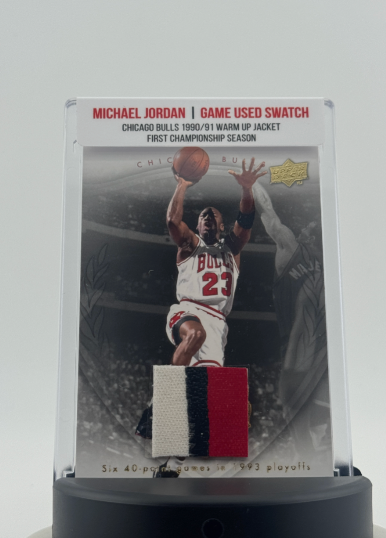 Michael Jordan 1990-91 Chicago Bulls Championship Game Worn Jacket Swatch Mystery Box