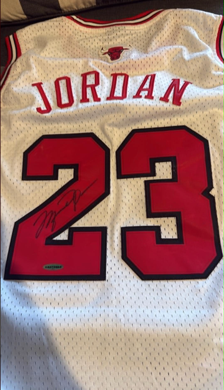 Michael Jordan Signed White Bulls Jersey UDA