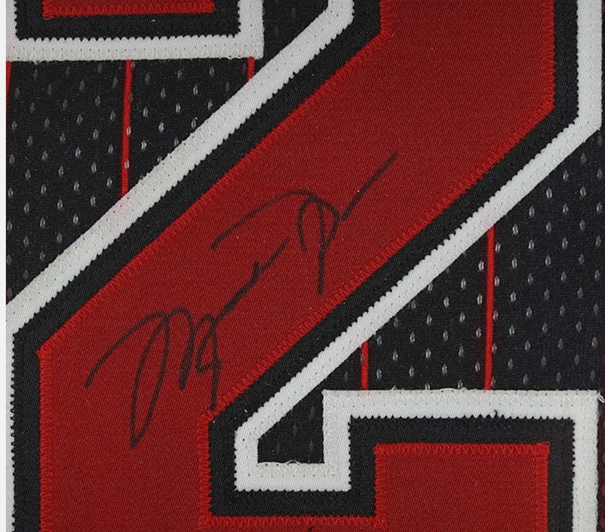Michael Jordan Signed Authentic Pro Cut Pinstripe Custom Framed UDA
