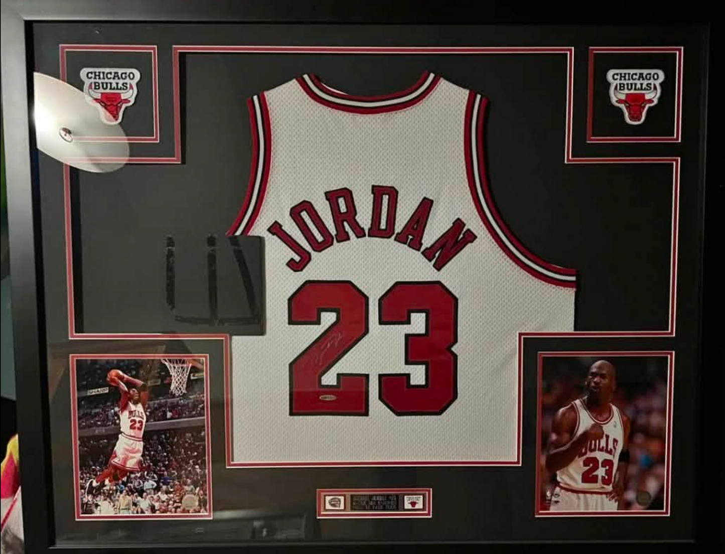 Michael Jordan Signed Jersey Custom Framed UDA Silver Sig With COA Card