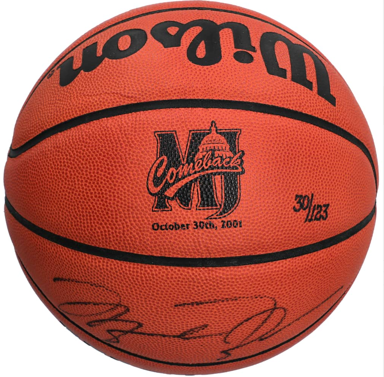 2001 Michael Jordan Signed MJ Comeback Basketball LE (#030/123) - With Original UDA Box - UDA COA, JSA LOA
