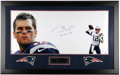 Tom Brady Single-Signed, Inscribed "3x SB MVP," Framed Display LE (#03/10) - 54 x 34 - Steiner, JSA LOA