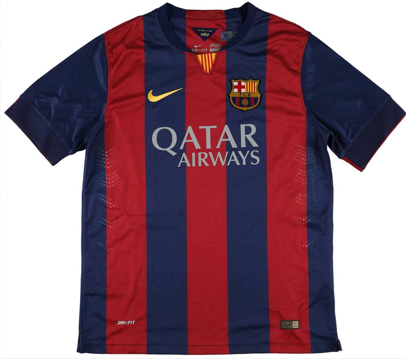 Lot #1339 Next FC Barcelona Legends Multi-Signed FC Barcelona Home Jersey (3 Signatures) - Featuring Lionel Messi, Neymar Jr., Luis Suarez - ICONS COA, Beckett LOA