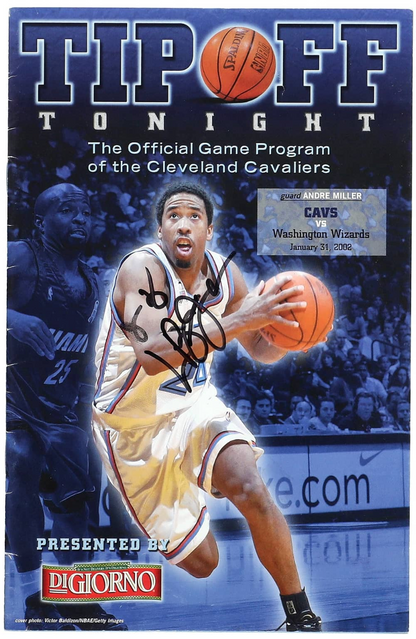Lot #1415 Next LeBron James Signed TIP OFF Program - Jan. 31, 2002 Cavaliers vs. Wizards - Michael Jordan's Final Game-Winner - PSA/DNA LOA
