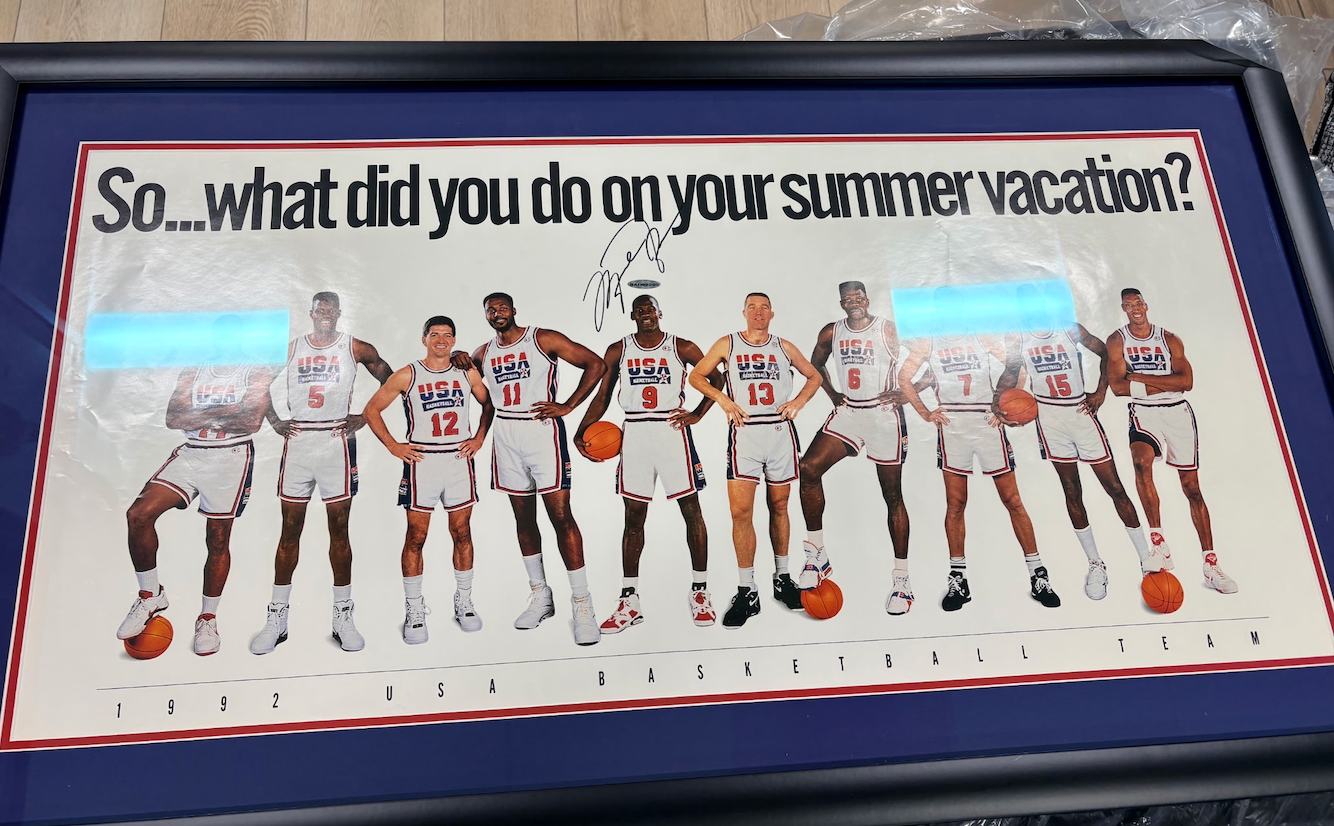 Michael Jordan Signed Dream Team Poster UDA