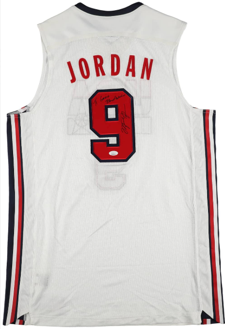 Michael Jordan Signed, Inscribed Team USA Basketball Jersey - JSA LOA