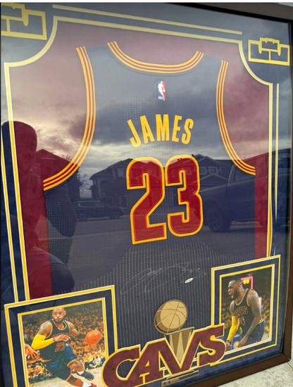 Lebron James Signed Cavs Jersey Custom Framed UDA