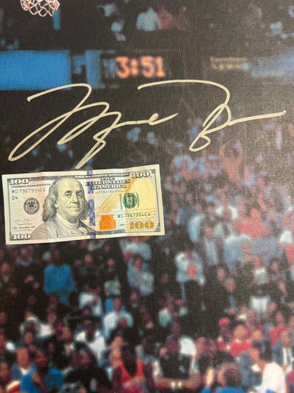 Michael Jordan Signed 1988 Dunk Contest Canvas 28x22 Dual Authenticated UDA + JSA + GOAT COA