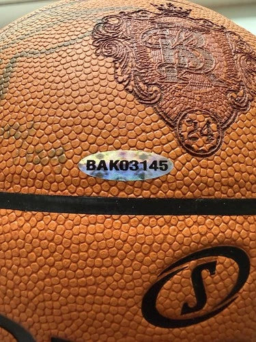 obe Bryant Signed Laser Engraved Logo Basketball Upper Deck Authentic 112/124